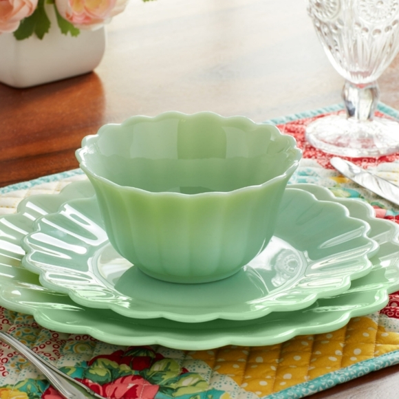 ❤️ New Pioneer Woman Timeless Beauty Jade 2-Pack Dinnerware Sets - Picture 3 of 10